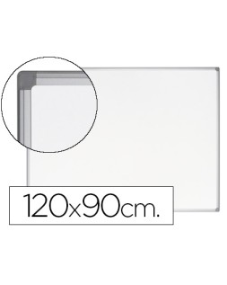 Pizarra blanca bi-office earth-it magnetica de acero vitrificado marco de aluminio 120 x 90 cm con bandeja para