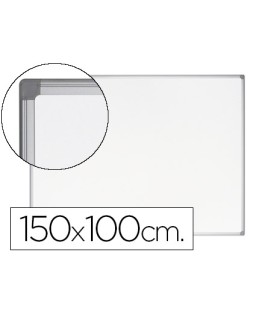 Pizarra blanca bi-office earth-it magnetica de acero vitrificado marco de aluminio 100 x 150 cm con bandeja para