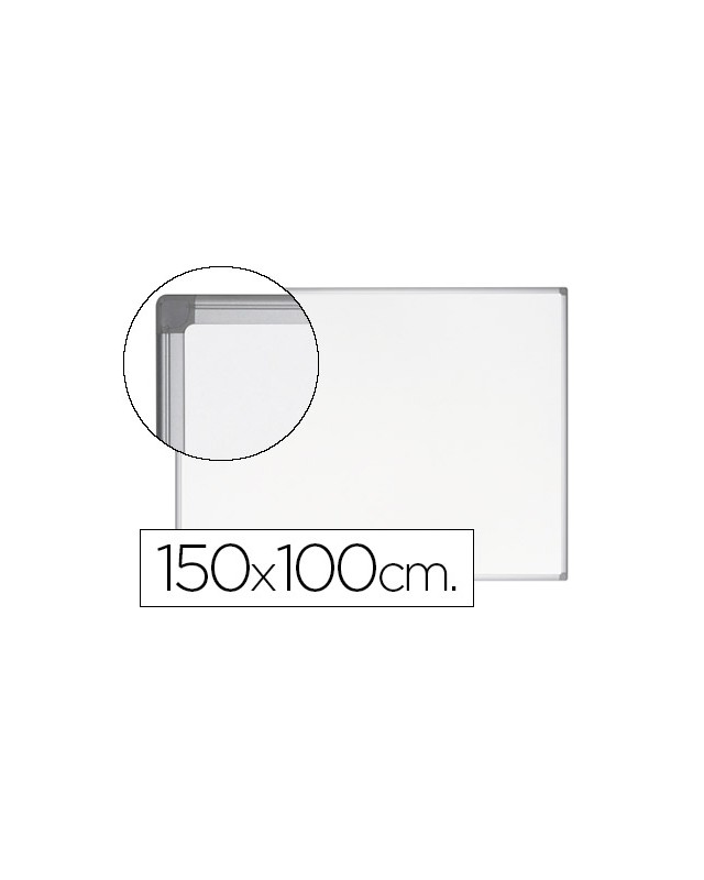 Pizarra blanca bi-office earth-it magnetica de acero vitrificado marco de aluminio 100 x 150 cm con bandeja para