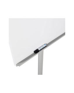 Pizarra blanca rocada para conferencias metalica lacada magnetica con ruedas 68x104 cm