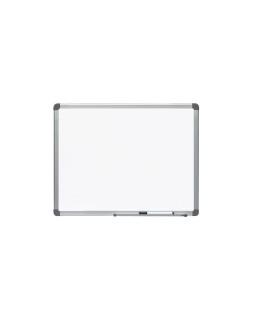 Pizarra blanca rocada acero vitrificado magnetico marco aluminio y cantoneras pvc 60x45 cm incluye bandeja para