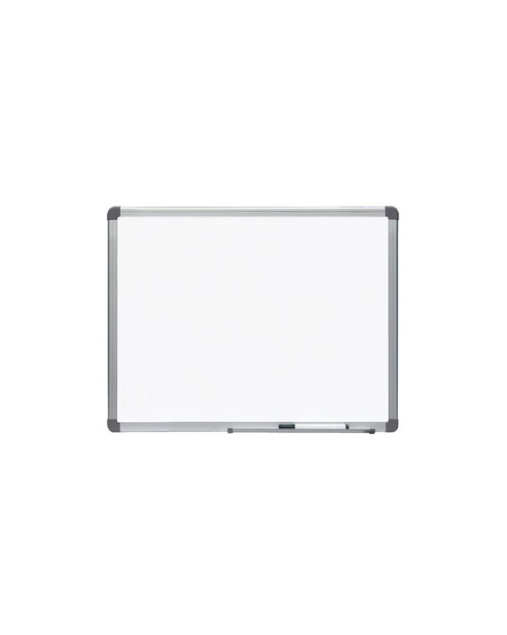 Pizarra blanca rocada acero vitrificado magnetico marco aluminio y cantoneras pvc 60x45 cm incluye bandeja para