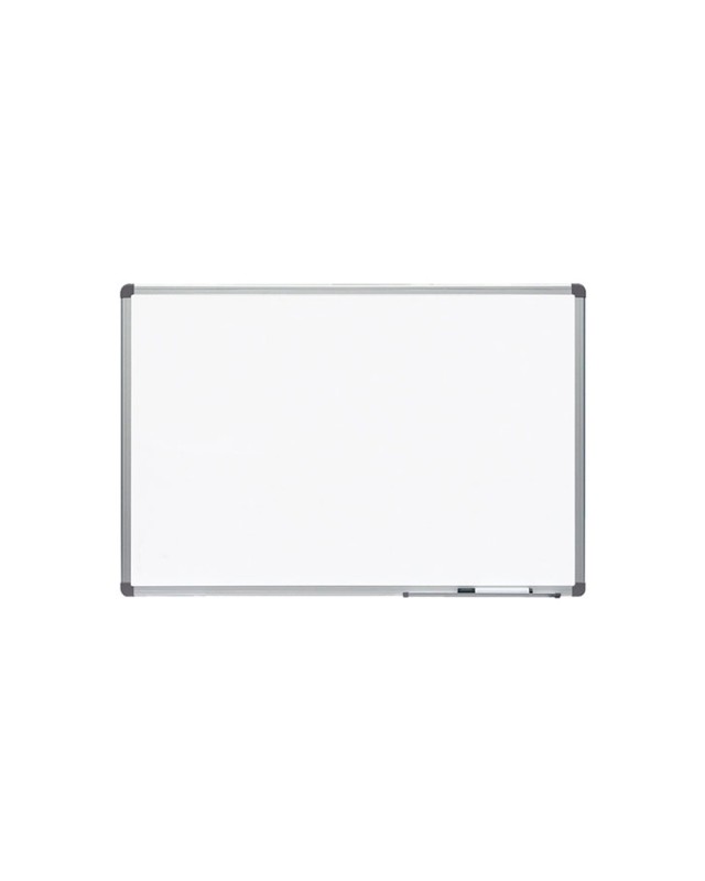 Pizarra blanca rocada acero vitrificado magnetico marco aluminio y cantoneras pvc 90x60 cm incluye bandeja para