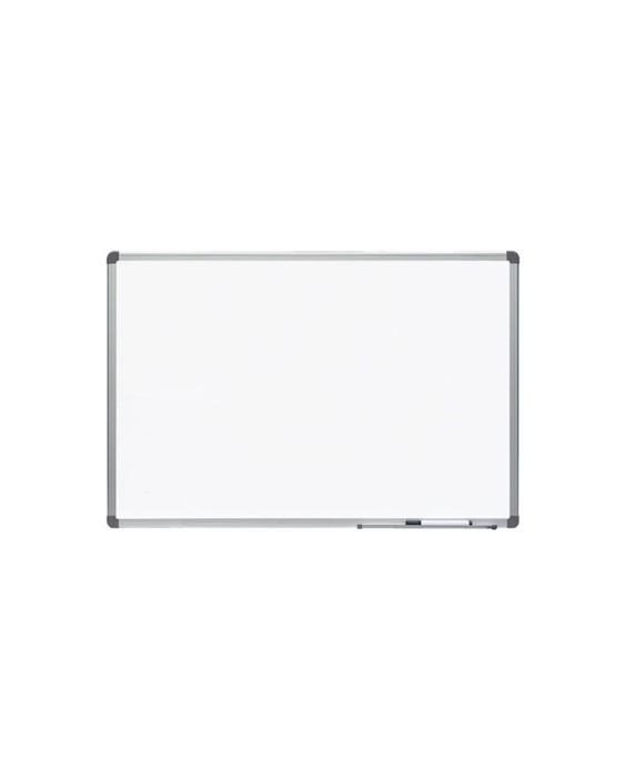Pizarra blanca rocada acero vitrificado magnetico marco aluminio y cantoneras pvc 90x60 cm incluye bandeja para