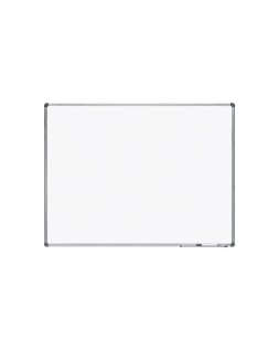 Pizarra blanca rocada acero vitrificado magnetico marco aluminio y cantoneras pvc 120x90 cm incluye bandeja