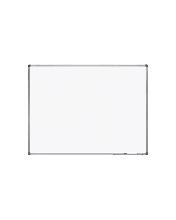 Pizarra blanca rocada acero vitrificado magnetico marco aluminio y cantoneras pvc 120x90 cm incluye bandeja