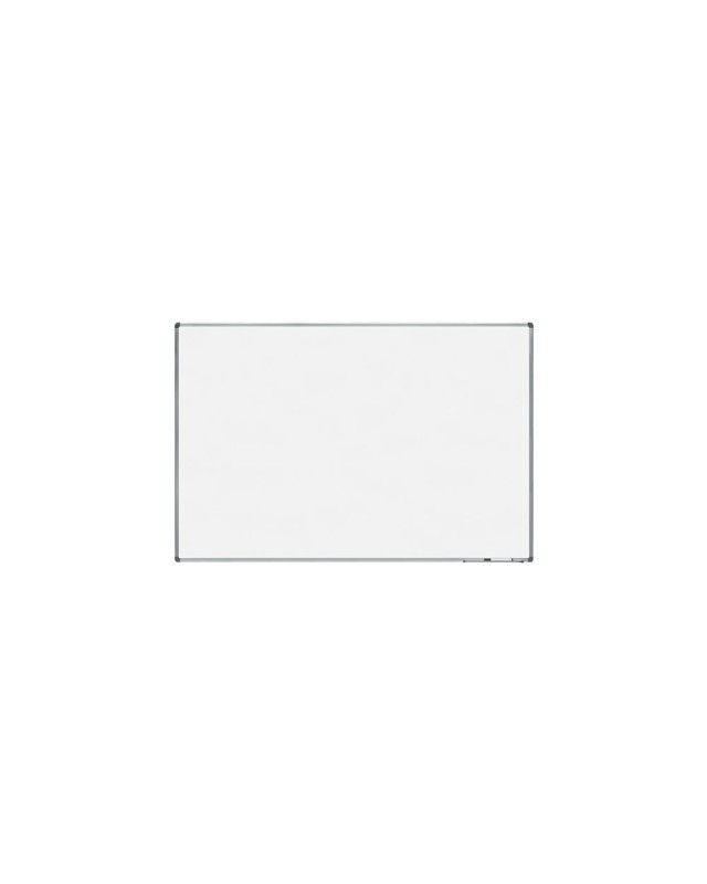 Pizarra blanca rocada acero vitrificado magnetico marco aluminio y cantoneras pvc 180x120 cm incluye bandeja