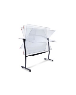 Pizarra blanca rocada lacada magnetica con soporte volteable doble cara 90x120 cm