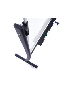 Pizarra blanca rocada vitrificada magnetica con soporte volteable doble cara 90x120 cm