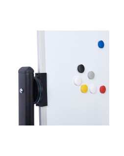 Pizarra blanca rocada vitrificada magnetica con soporte volteable doble cara 90x120 cm