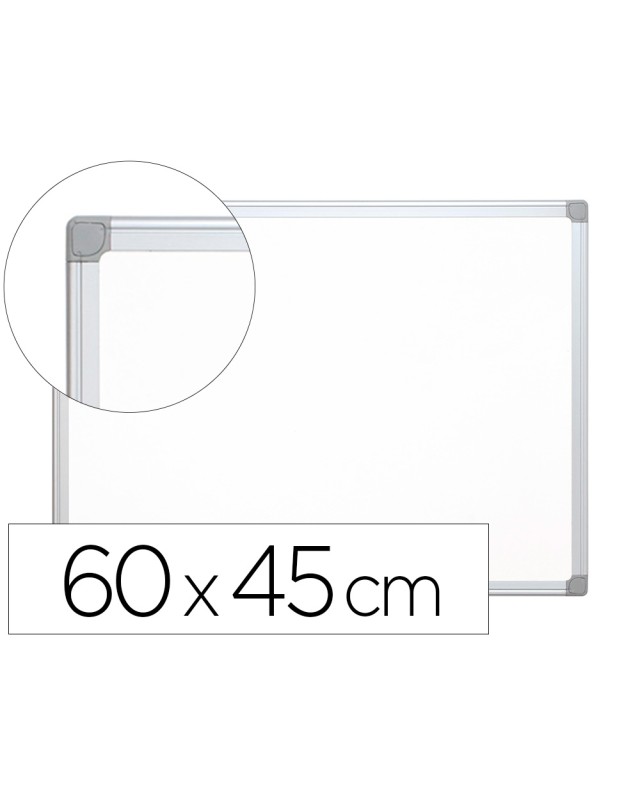 Pizarra blanca q-connect lacada magnetica marco aluminio 60x45 cm