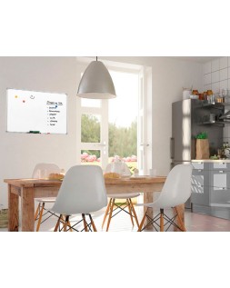 Pizarra blanca q-connect lacada magnetica marco aluminio 60x45 cm