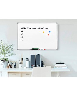 Pizarra blanca q-connect lacada magnetica marco aluminio 60x45 cm