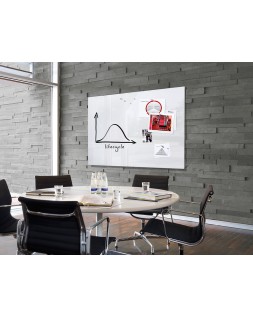 Pizarra blanca q-connect cristal magnetica marco aluminio 90x60 cm