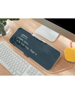 Pizarra leitz cosy sobremesa cristal con rotulador y borrador gris 150x60x380 mm