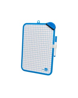 Pizarra blanca liderpapel 18x26 cm doble cara lisa y cuadriculada con rotulador y borrador