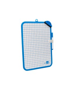 Pizarra blanca liderpapel 18x26 cm doble cara lisa y cuadriculada con rotulador y borrador