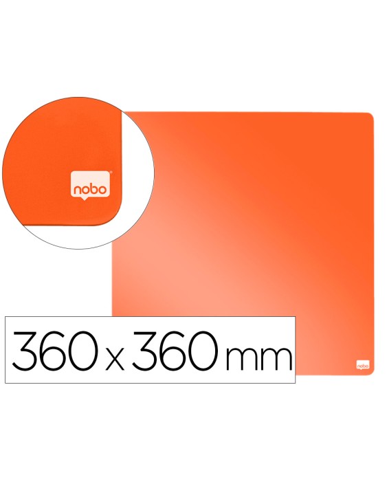 Pizarra nobo magnetica para el hogar color naranja 360x360 mm