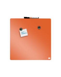 Pizarra nobo magnetica para el hogar color naranja 360x360 mm