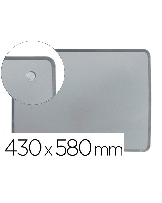 Pizarra nobo magnetica para el hogar acero marco slim plata 430x580 mm