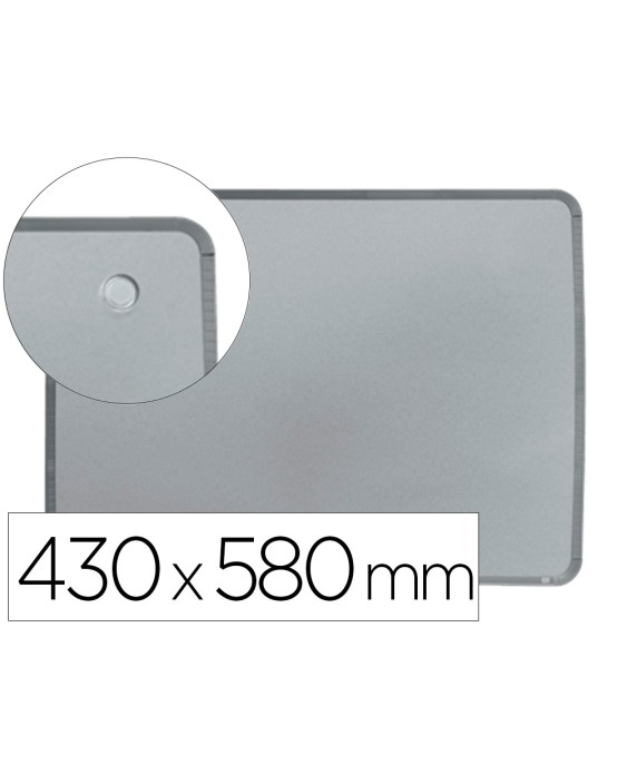 Pizarra nobo magnetica para el hogar acero marco slim plata 430x580 mm