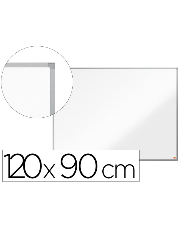 Pizarra blanca nobo essence acero lacado 1200x900 mm