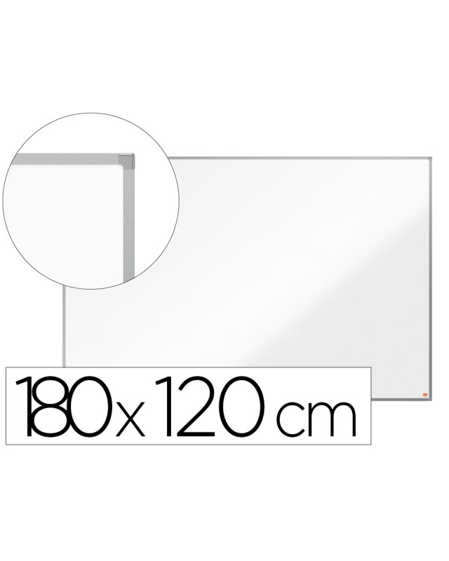 Pizarra blanca nobo essence acero lacado 1800x1200 mm