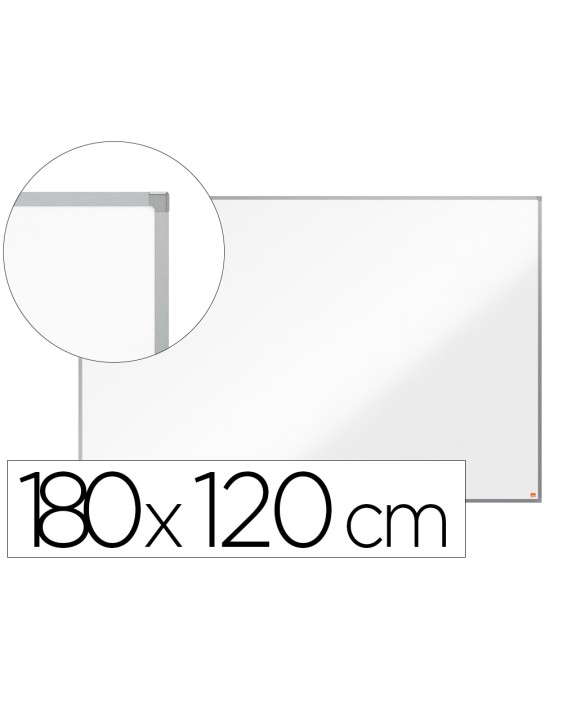 Pizarra blanca nobo essence acero lacado 1800x1200 mm