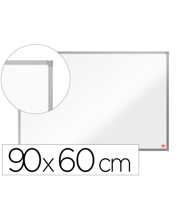 Pizarra blanca nobo essence acero lacado 900x600 mm