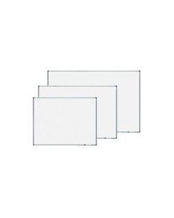 Pizarra blanca rocada lacada magnetica marco aluminio con cantoneras 60x90 cm