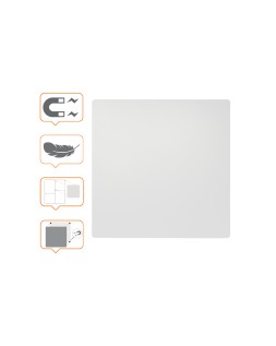 Pizarra blanca nobo modular sin marco acero magnetica 450x450 mm
