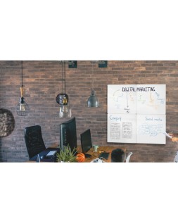 Pizarra blanca nobo modular sin marco acero magnetica 600x450 mm