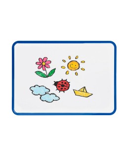 Pizarra blanca liderpapel 21x30 cm magnetica doble cara lisa con rotulador iman y borrador