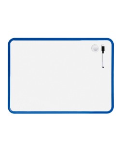 Pizarra blanca liderpapel 30x42 cm magnetica doble cara lisa con rotulador iman y borrador