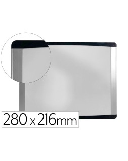 Pizarra blanca bi-office inka magnetica acero lacado marco de aluminio y laterales plastico negro 280x216 mm
