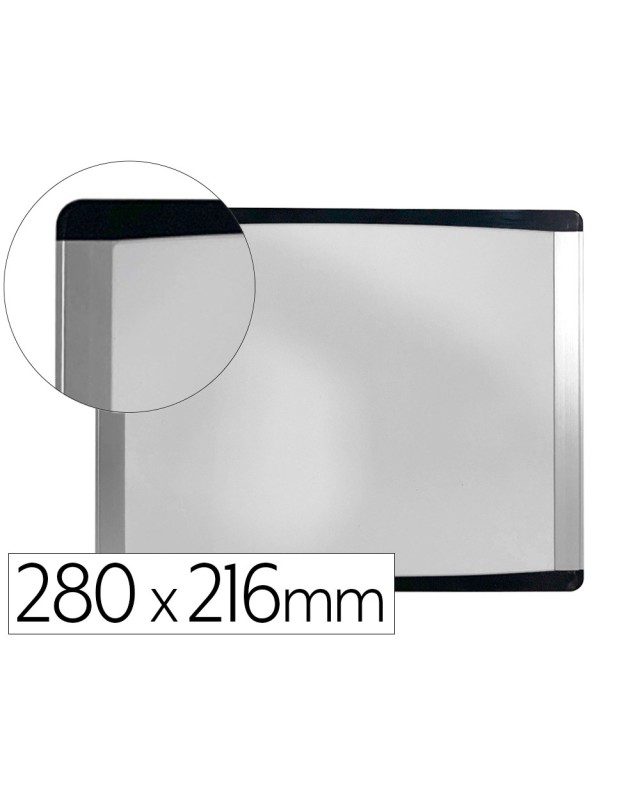 Pizarra blanca bi-office inka magnetica acero lacado marco de aluminio y laterales plastico negro 280x216 mm