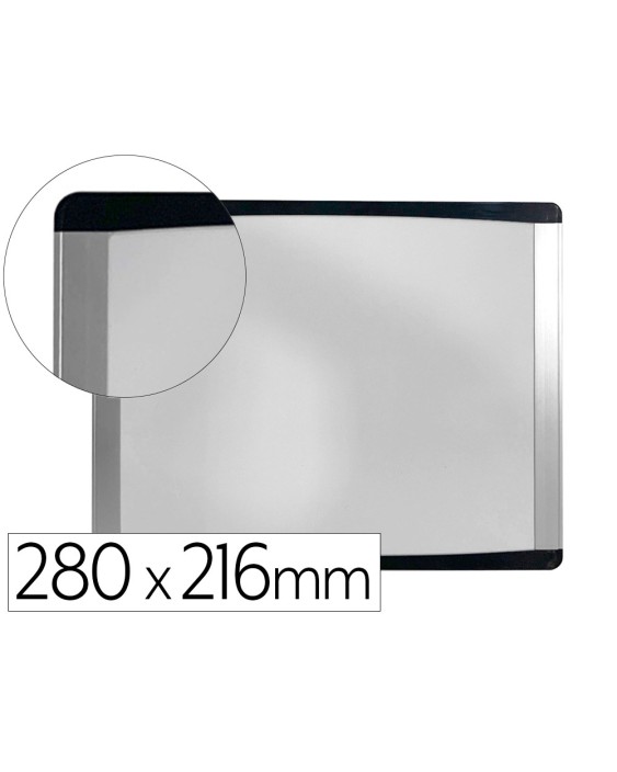 Pizarra blanca bi-office inka magnetica acero lacado marco de aluminio y laterales plastico negro 280x216 mm