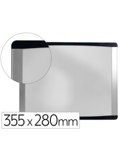 Pizarra blanca bi-office inka magnetica acero lacado marco de aluminio y laterales plastico negro 355x280 mm
