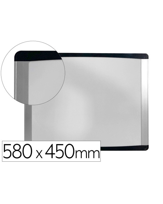 Pizarra blanca bi-office inka magnetica acero lacado marco de aluminio y laterales plastico negro 580x450 mm