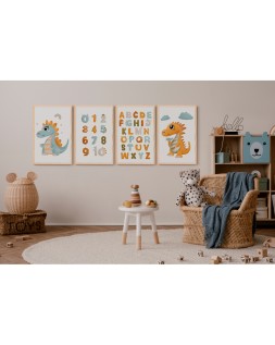 Pizarra blanca bi-office magnetica acero lacado blanco marco de madera con alfabeto para niños 600x450 mm