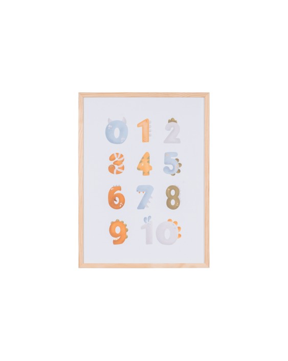 Pizarra blanca bi-office magnetica acero lacado blanco marco de madera con numeros para niños 600x450 mm