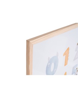 Pizarra blanca bi-office magnetica acero lacado blanco marco de madera con numeros para niños 600x450 mm