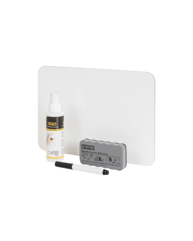 Set escolar bi-office 35 pizarra blanca melamina doble cara a4 + 35 borradores + 35 rotuladores + 1 spray