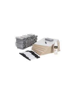 Set escolar bi-office 35 pizarra blanca melamina doble cara a4 + 35 borradores + 35 rotuladores + 1 spray