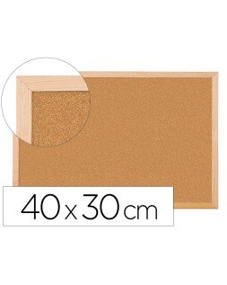 Pizarra corcho q-connect 40x30 cm marco de madera