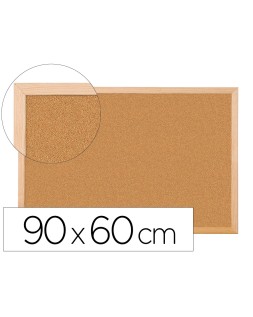Pizarra corcho q-connect 90x60 cm marco de madera