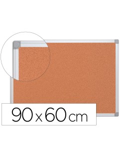 Pizarra corcho q-connect marco de aluminio 90x60 cm