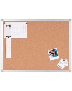 Pizarra corcho q-connect marco de aluminio 200x100 cm extra corcho 5 mm