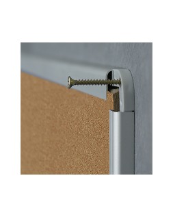 Pizarra corcho rocada marco aluminio con cantoneras 100x150 cm