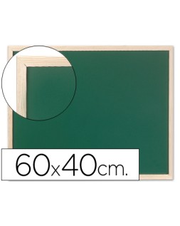 Pizarra verde q-connect marco de madera 60x40 cm sin repisa